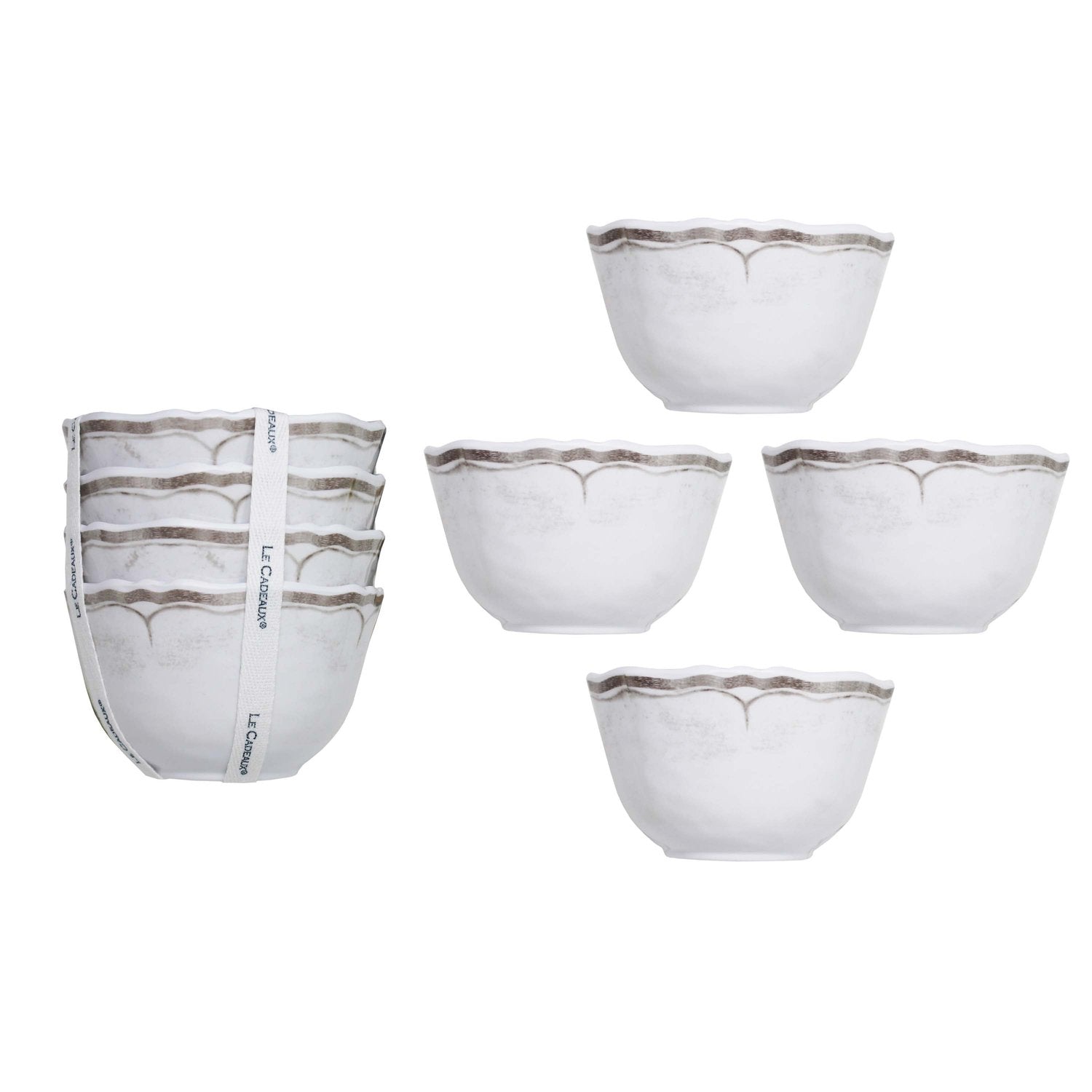 An image of Le Cadeaux Rustica Melamine Dessert Bowls - Set of 4