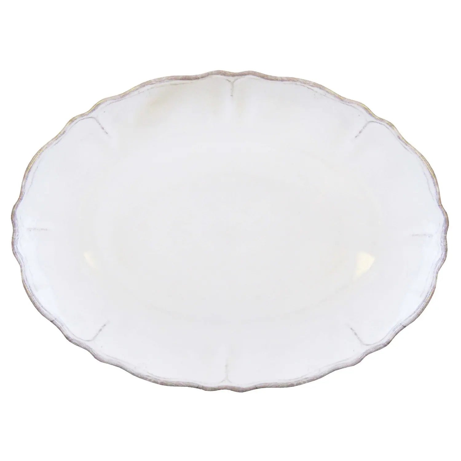 An image of Le Cadeaux Rustica Antique White 16 inch Oval Platter