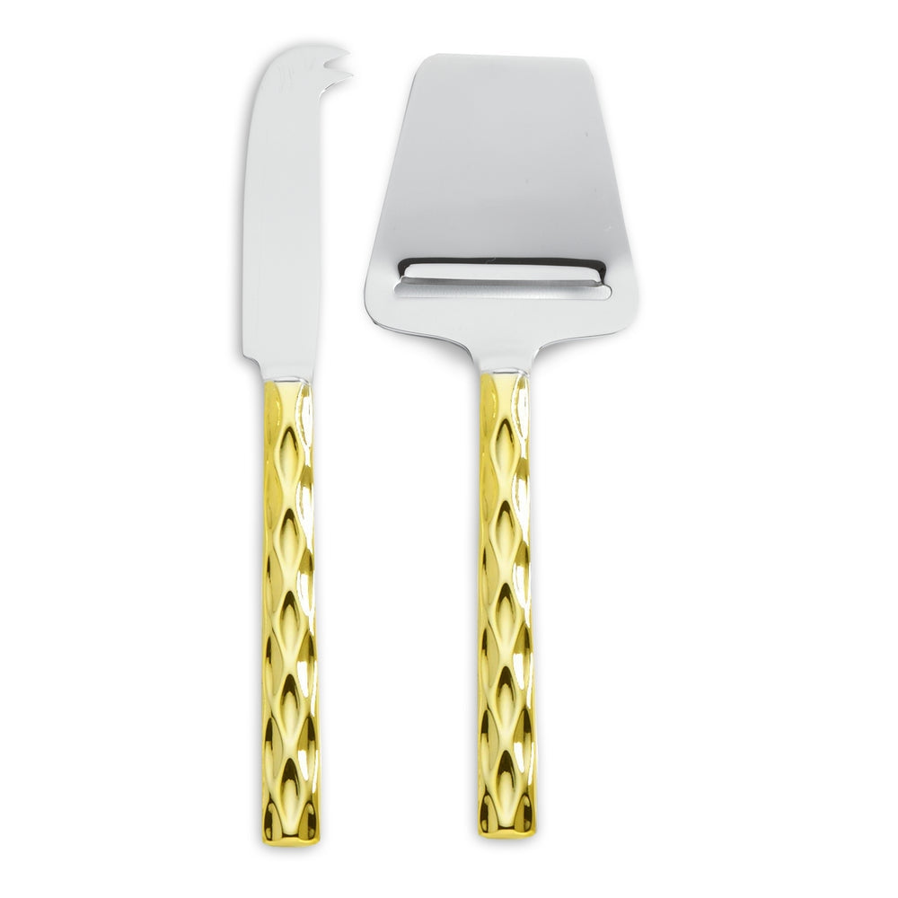 An image of Michael Wainwright Truro Gold Cheese Shaver & Knife set