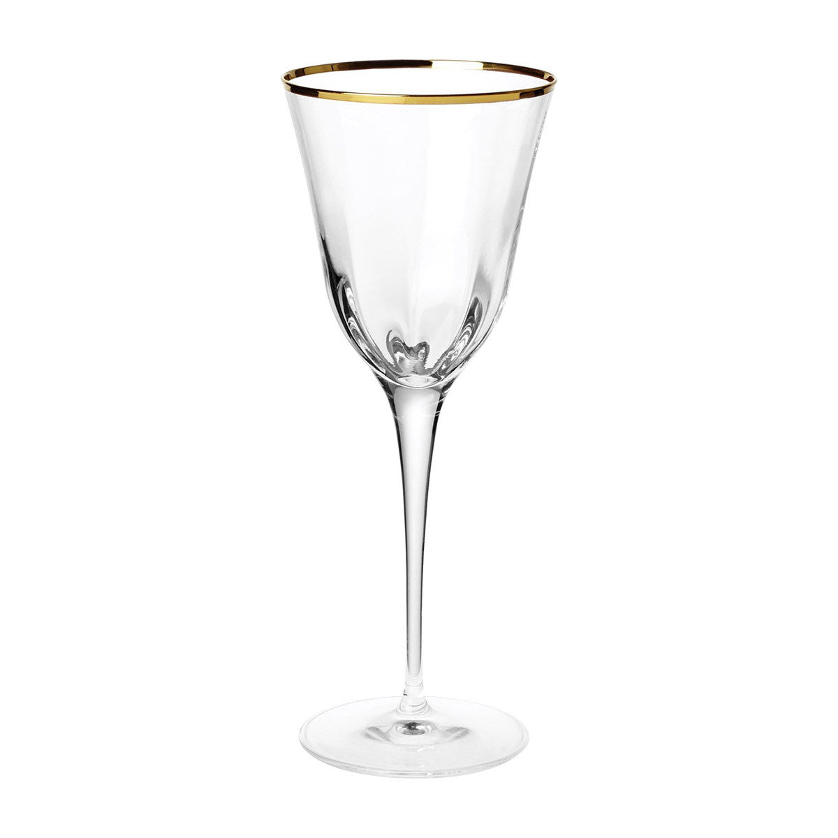 An image of Vietri Optical Gold Stem Water Glass