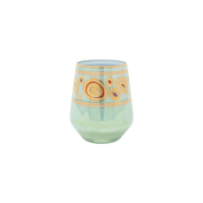 Vietri Regalia Stemless Wine Glass in Aqua