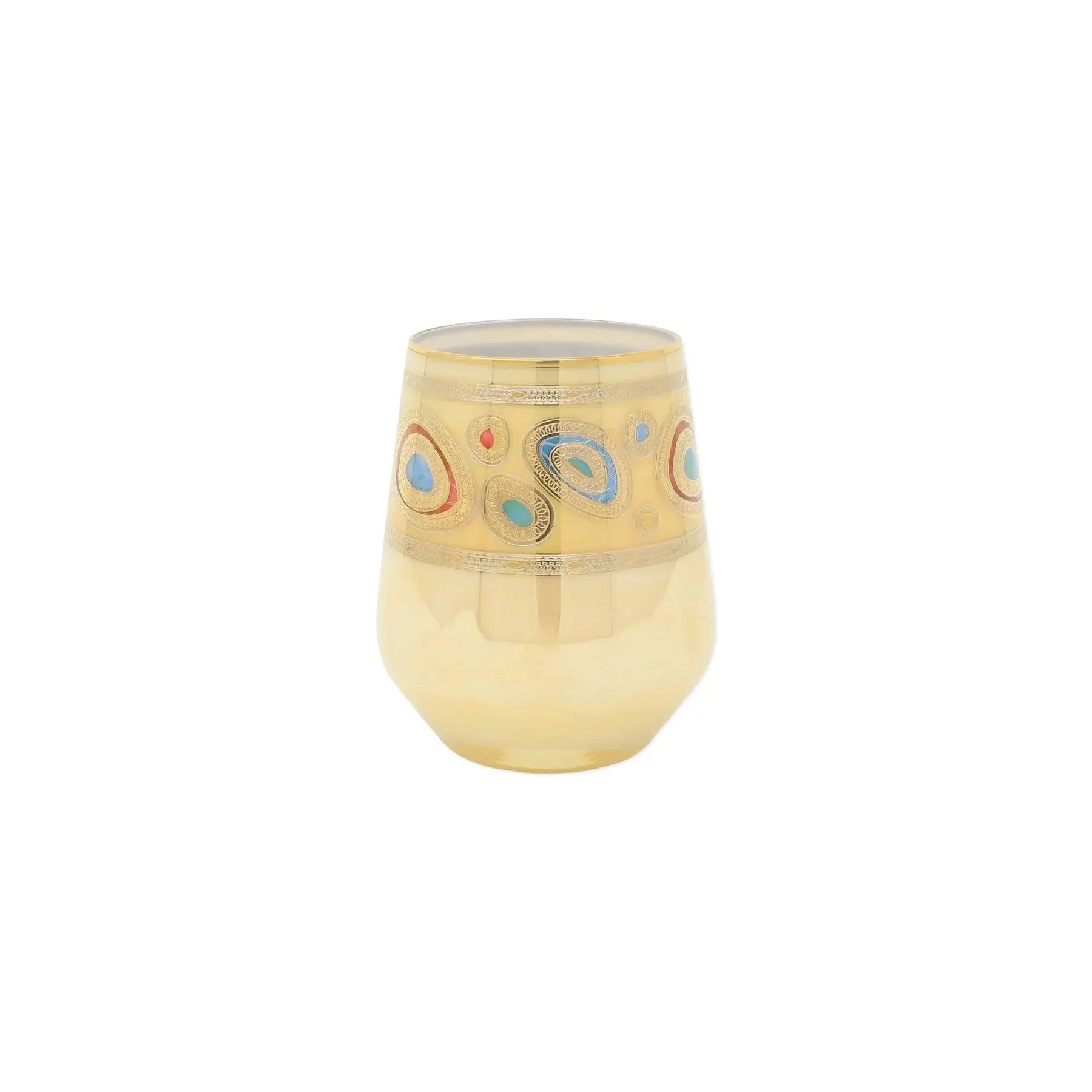 Vietri Regalia Stemless Wine Glass in Cream