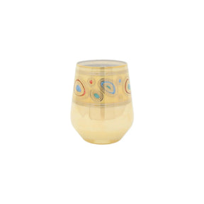 Vietri Regalia Stemless Wine Glass in Cream