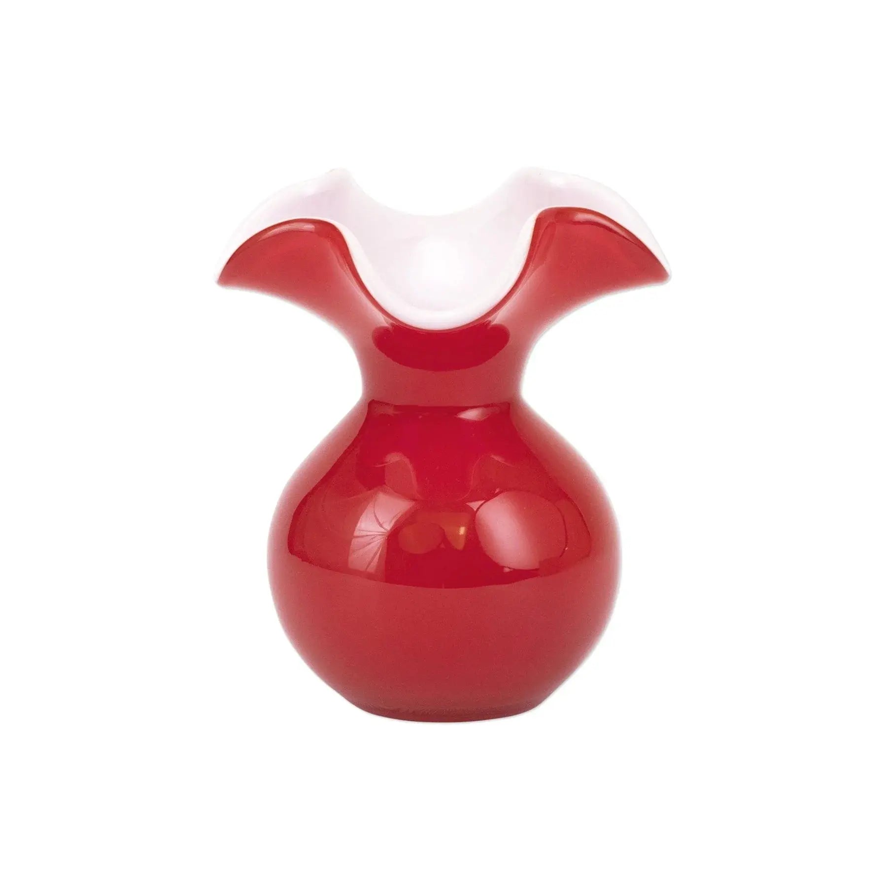 Vietri Hibiscus Glass Red Small Fluted Vase