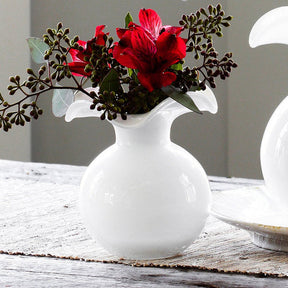 Vietri Hibiscus Glass Fluted Vase