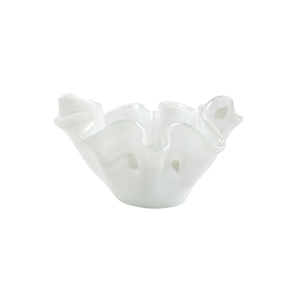 Vietri Onda Glass White Medium Bowl