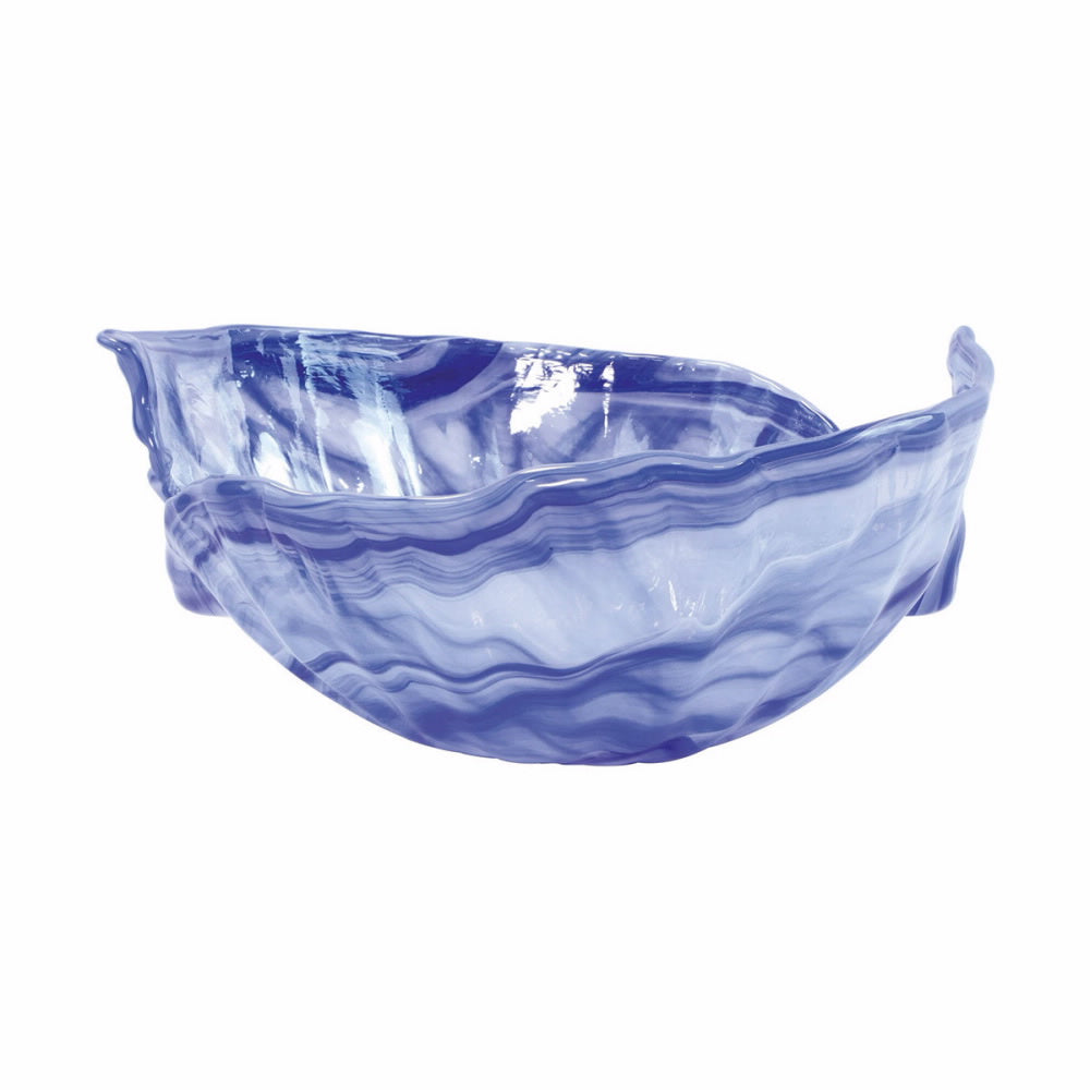 An image of Vietri Onda Glass Cobalt Round Bowl