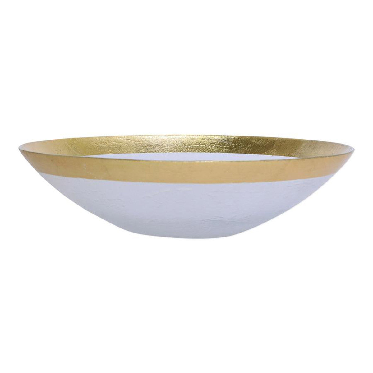 Vietri Rufolo Glass Gold Organic Large Bowl