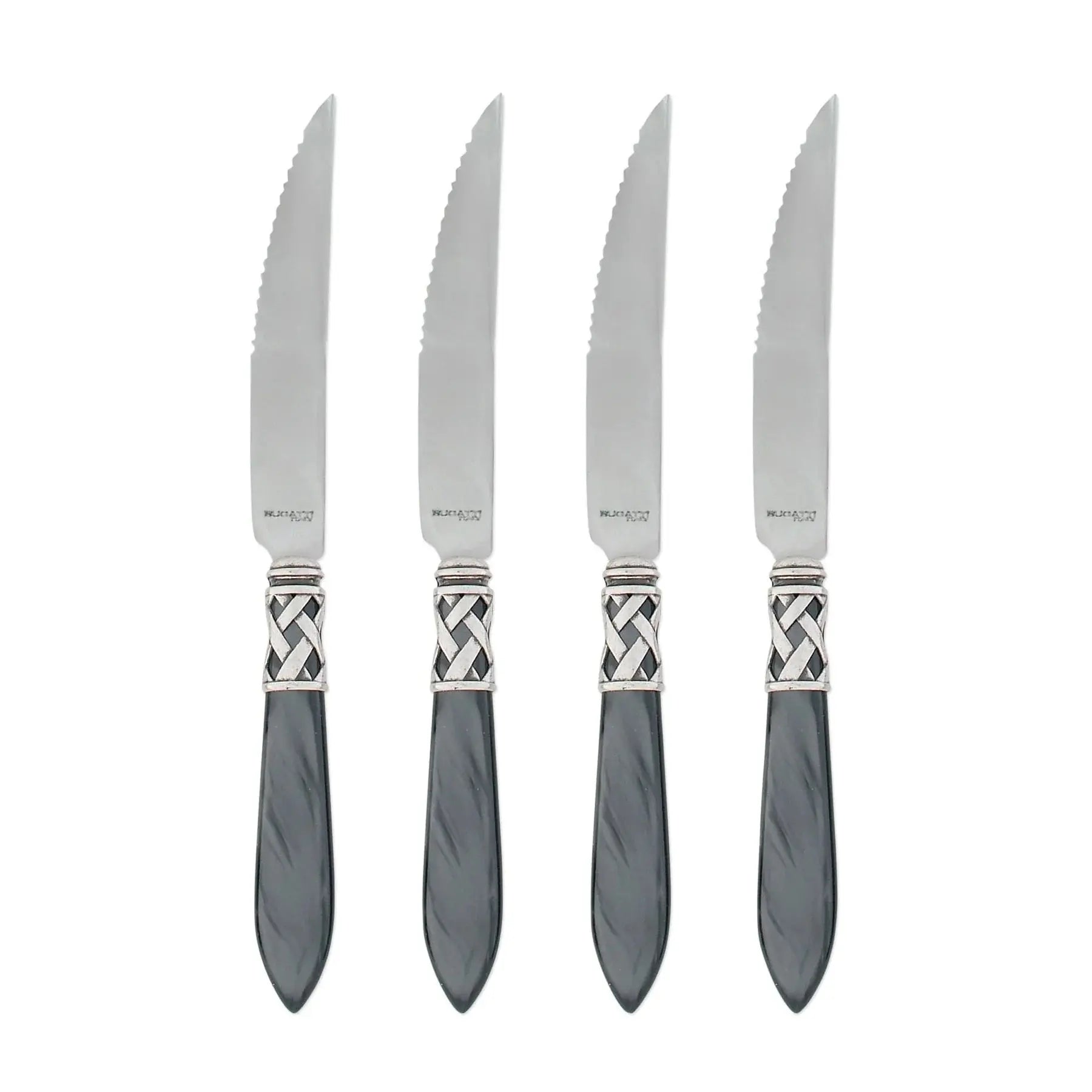 Vietri Aladdin Antique Steak Knife Set of 4 - Charcoal