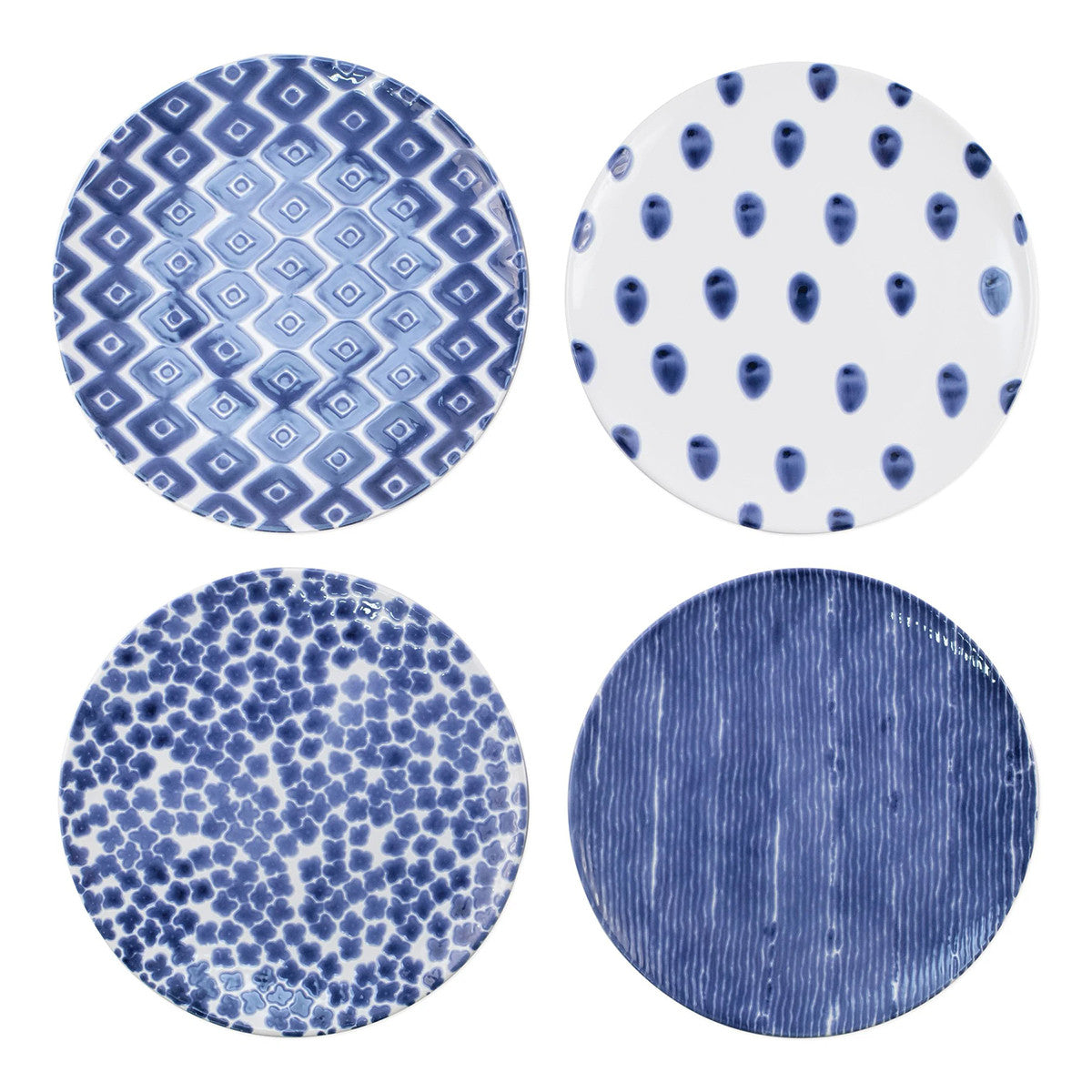 An image of Viva By Vietri Santorini Assorted Dinner Plates - Set of 4
