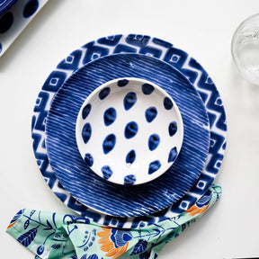 Viva By Vietri Santorini Stripe Salad Plate