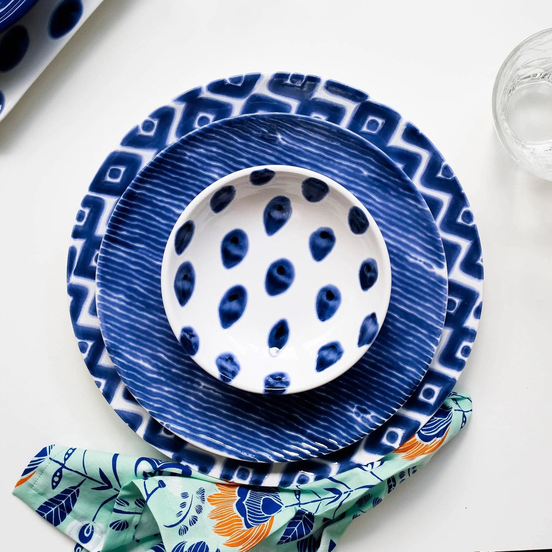 Viva By Vietri Santorini Stripe Salad Plate