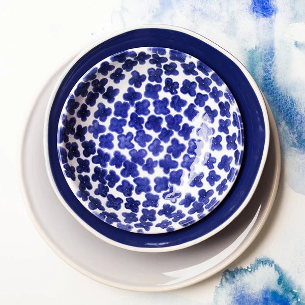 An image of Viva By Vietri Santorini Flower Cocktail Plate