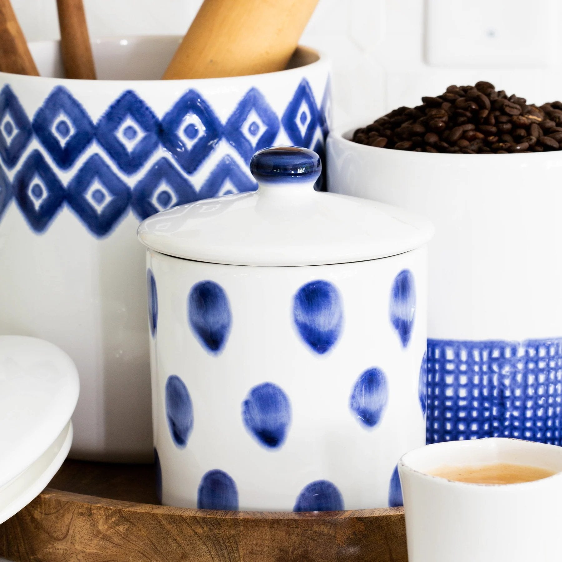 An image of Viva By Vietri Santorini Dot Small Canister