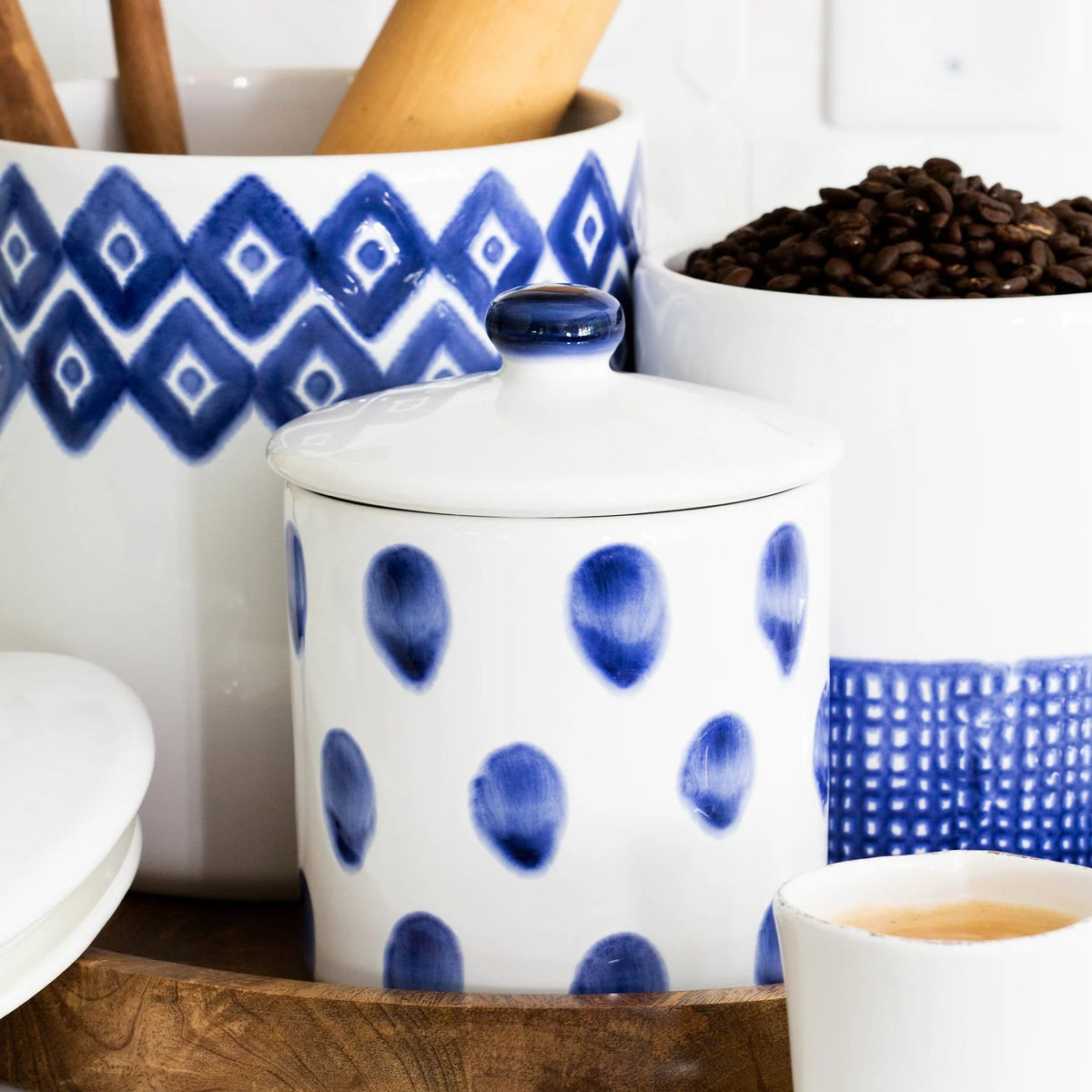 Viva By Vietri Santorini Dot Small Canister