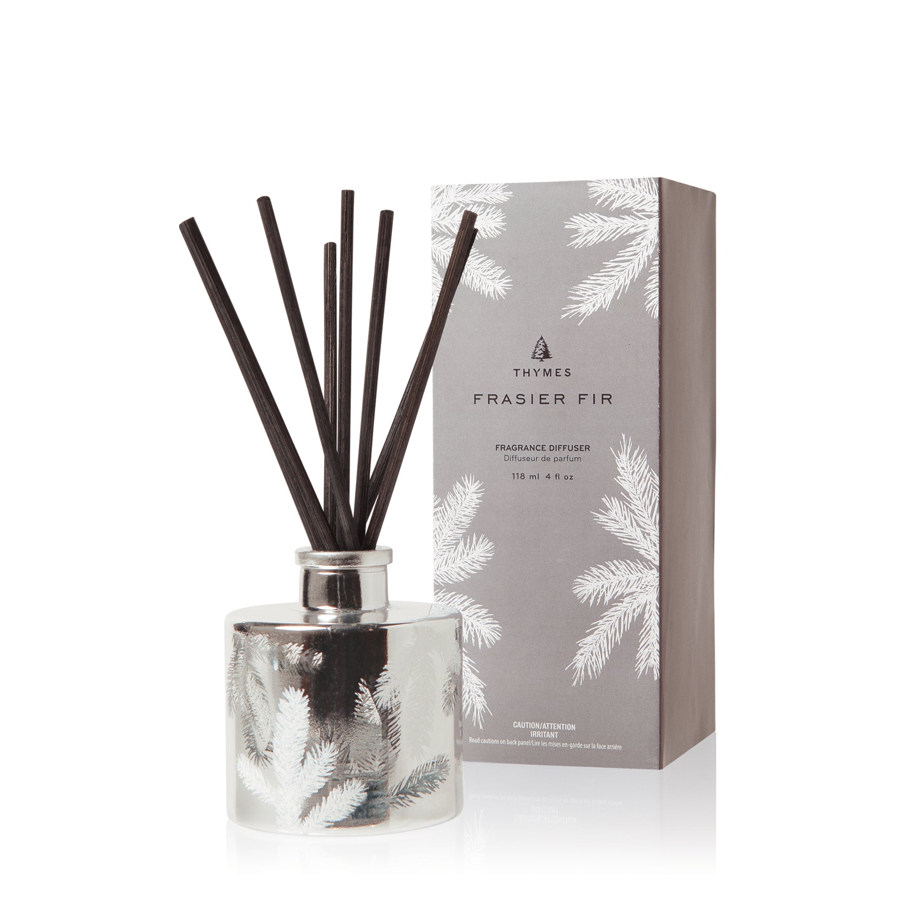 An image of Thymes Frasier Fir Statement Petite Reed Diffuser 4 fl oz