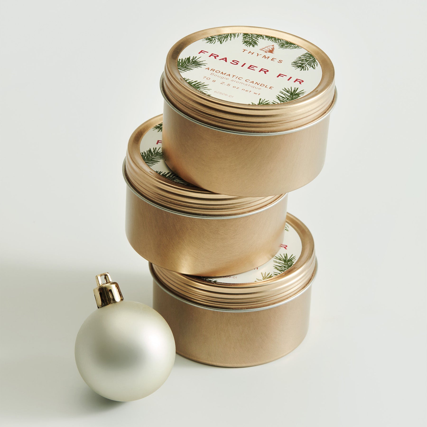 An image of Thymes Frasier Fir Travel Tin Candle 2.5 oz