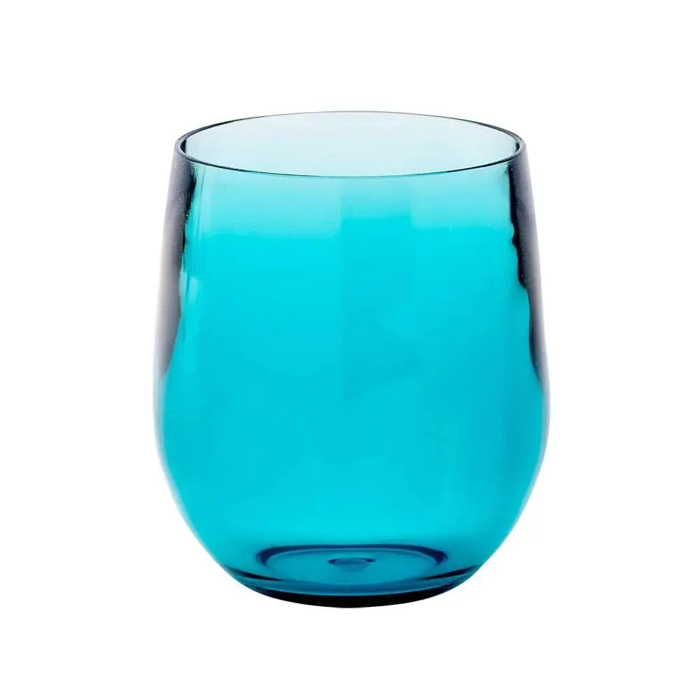 Caspari Acrylic 12 ounce Tumbler Glass In Turquoise