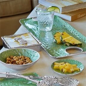 Mariposa Croc Rectangular Green Handled Tray