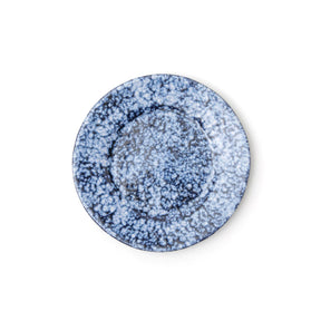 Blue Pheasant Isla Spotted White Navy Salad Dessert Plate- Pack of 4
