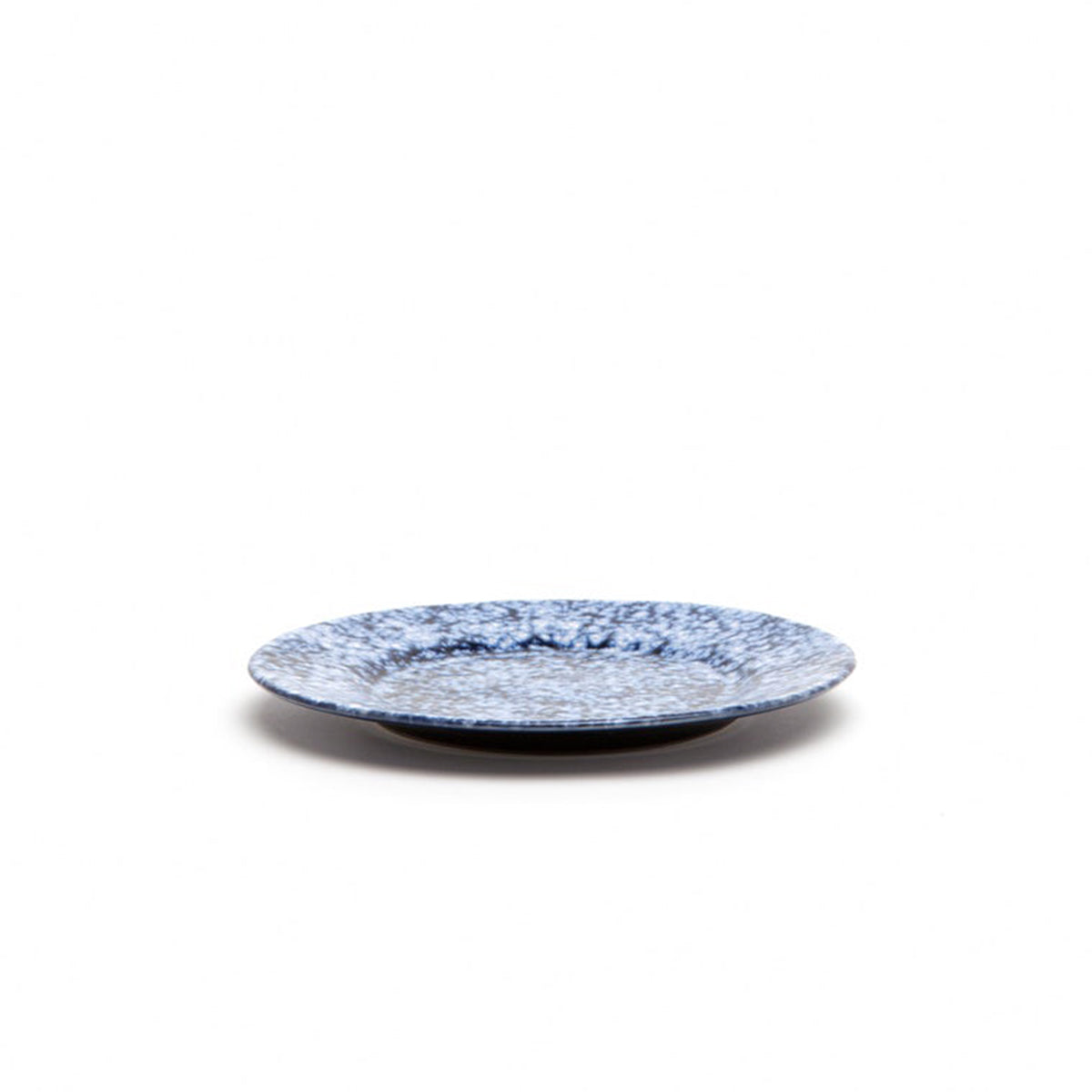 An image of Blue Pheasant Isla Spotted White Navy Salad Dessert Plate- Pack of 4
