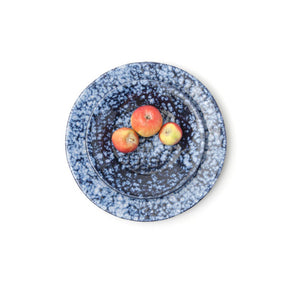 Blue Pheasant Isla Spotted White Navy Salad Dessert Plate- Pack of 4