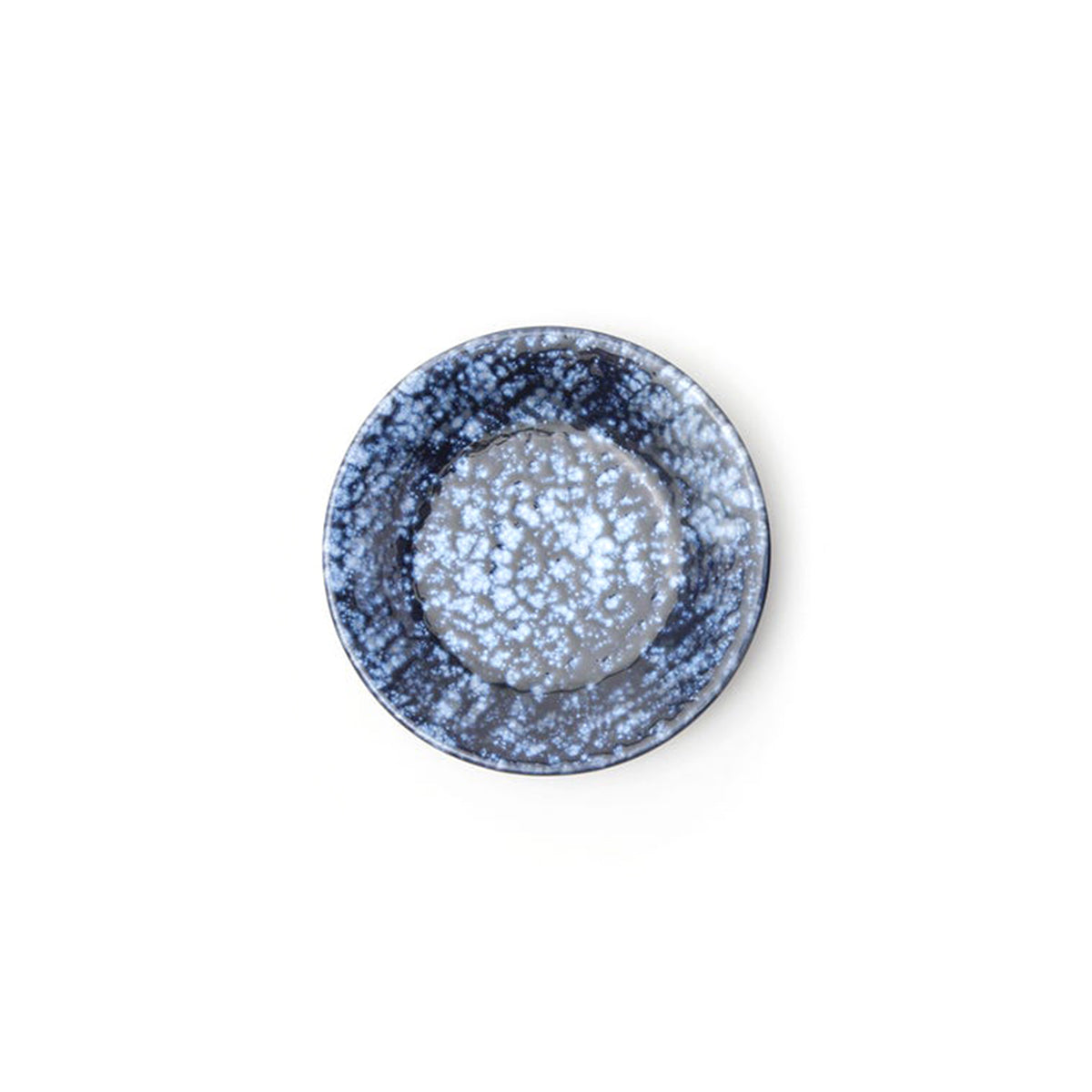 An image of Blue Pheasant Isla Spotted White Navy Bread Cupcake Plate- Pack of 4