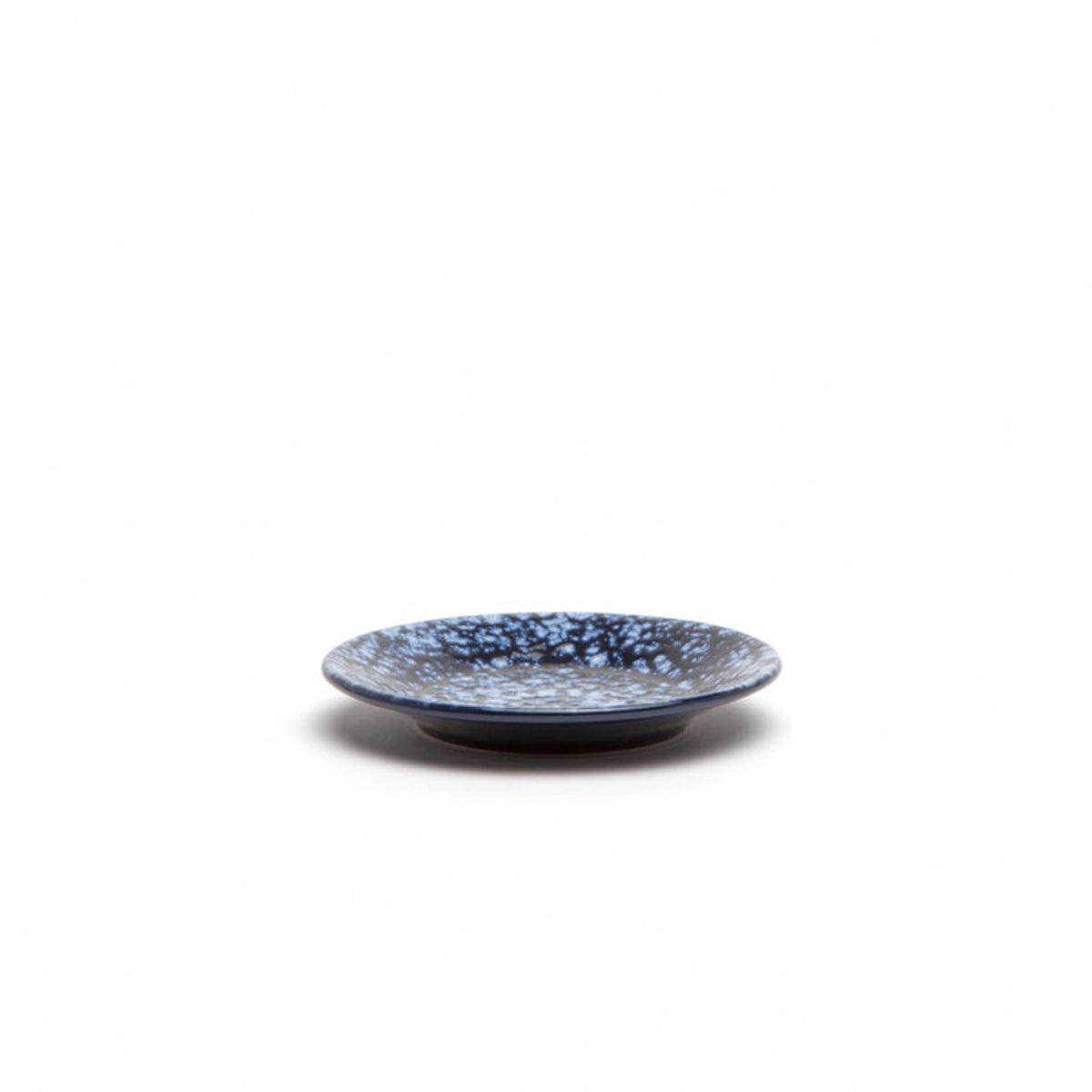 An image of Blue Pheasant Isla Spotted White Navy Bread Cupcake Plate- Pack of 4