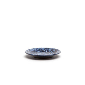 Blue Pheasant Isla Spotted White Navy Bread Cupcake Plate- Pack of 4