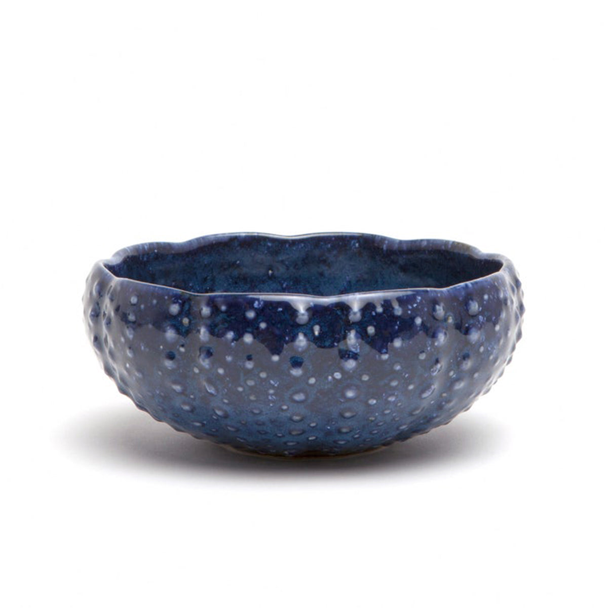 An image of Blue Pheasant Isla Spotted Navy Pasta Soup Bowl- Set of 4