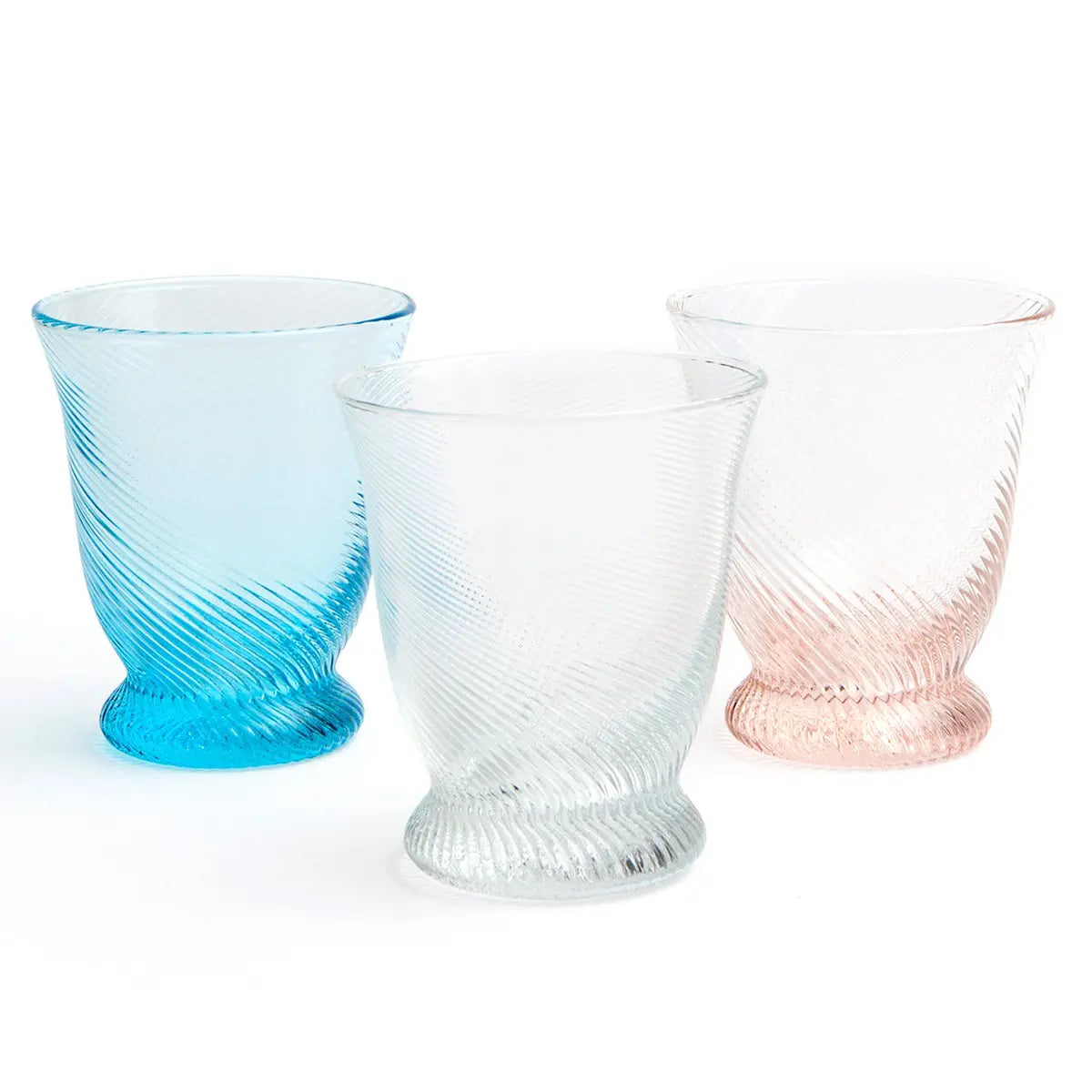 Blue Pheasant Pierre Clear, Pink, Powder Blue Tumbler Glass