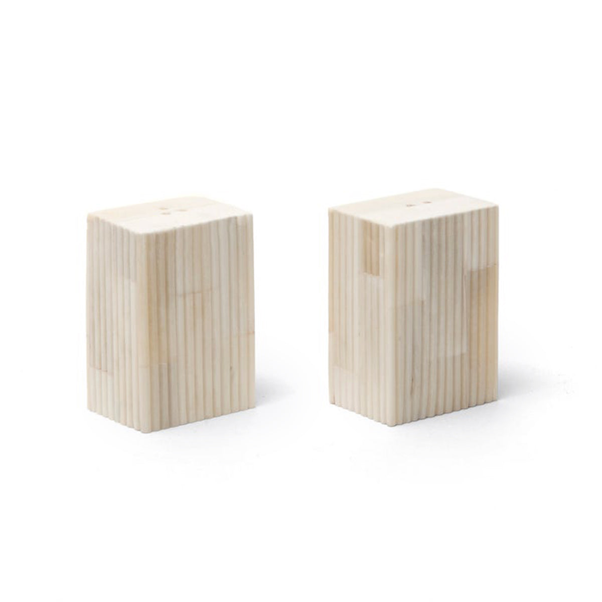 Blue Pheasant Elliott Natural Large Salt and Pepper Shakers, Bone-  Set of 2