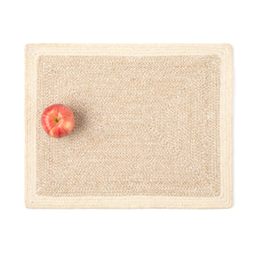 Blue Pheasant Shia Rectangular Placemat Dark Jute Cotton Mix- Pack of 4