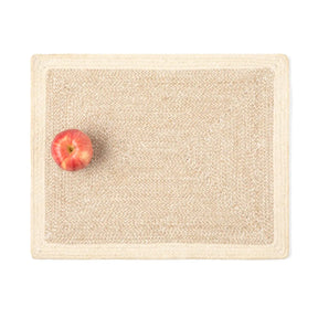 Blue Pheasant Shia Dark Rectangular Placemat with an apple