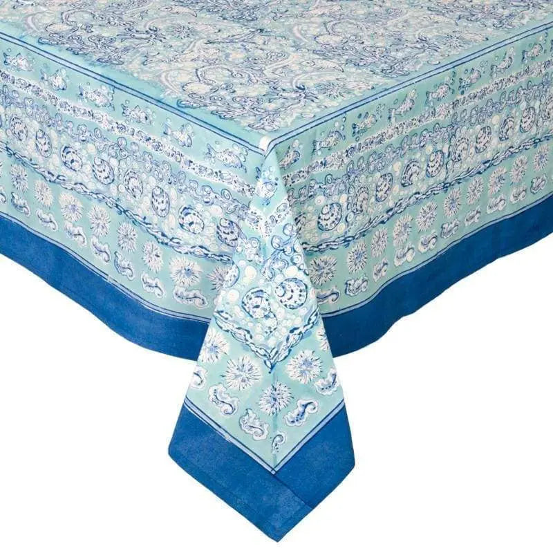 Caravan La Mer Tablecloth on a square table