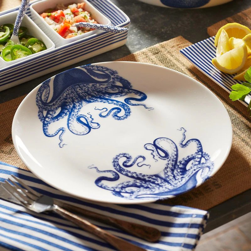Caskata Blue Lucy Coupe Dinner Plate