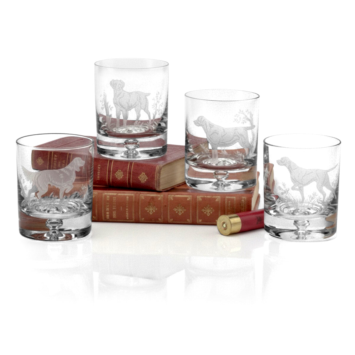 An image of Julie Wear Designs Gun Dogs Old-Fashioned Assorted Glass - Set of 4