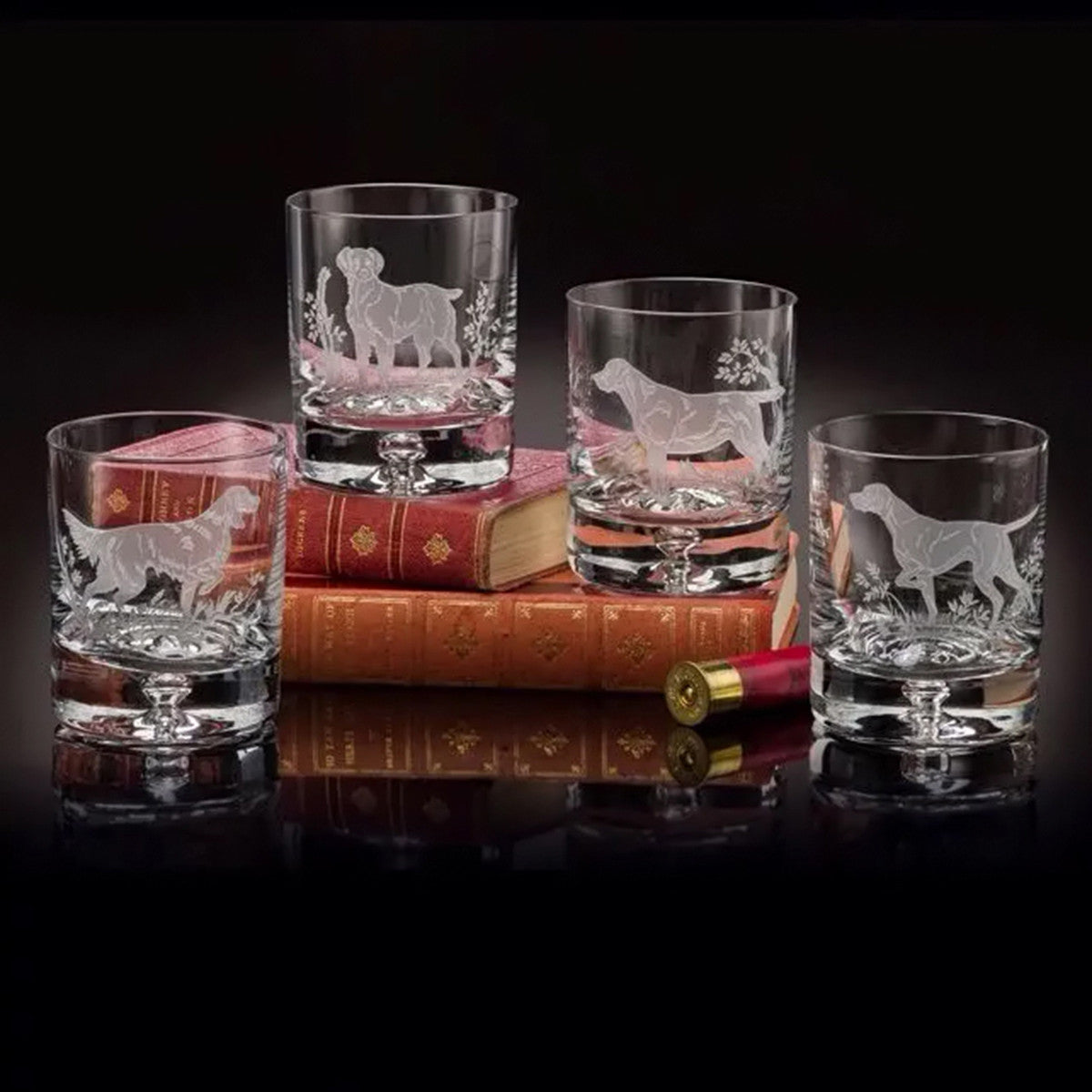 Julie Wear Designs Gun Dogs Old-Fashioned Assorted Glass - Set of 4
