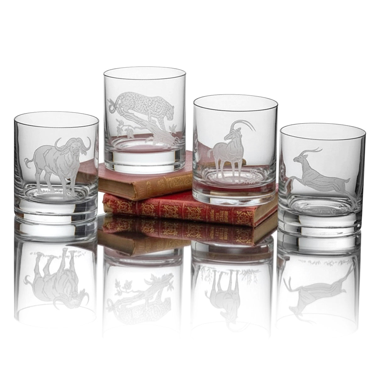 An image of Julie Wear Designs Safari Safari III Old-Fashioned Assorted Glass - Set of 4