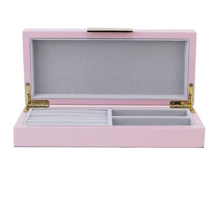 An image of Addison Ross Lacquer Box Pink and Silver -  4" x 9"