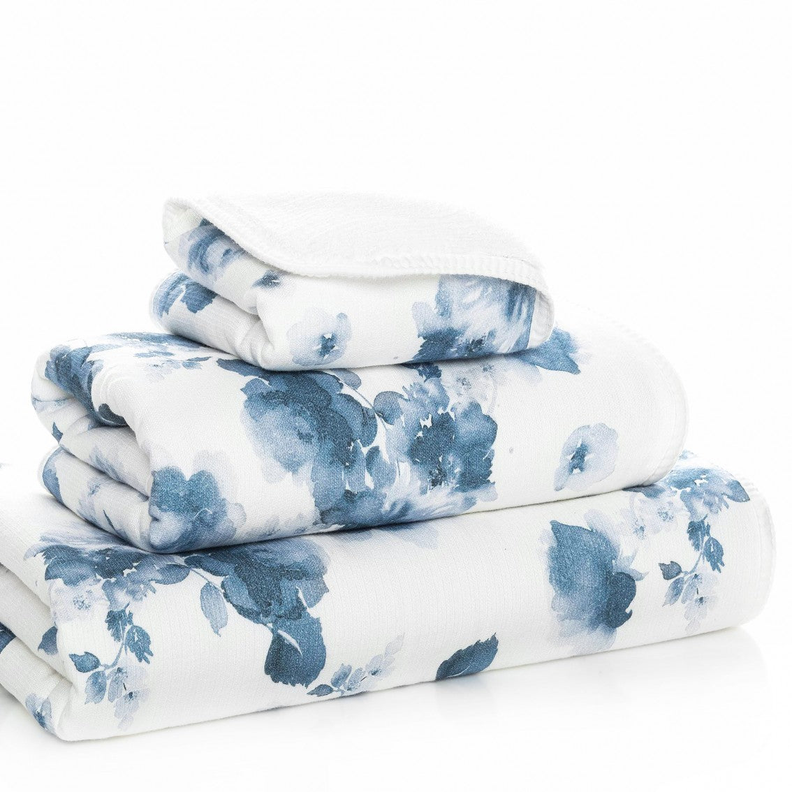 Graccioza Bella Washcloth 12" x 12" - Blue/White