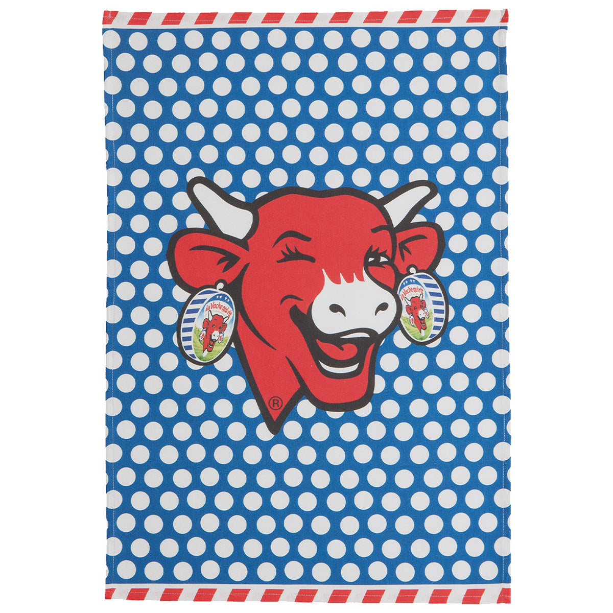 An image of Coucke La Vache Qui Rit Laughing Cow Bleu Pop Tea Towel