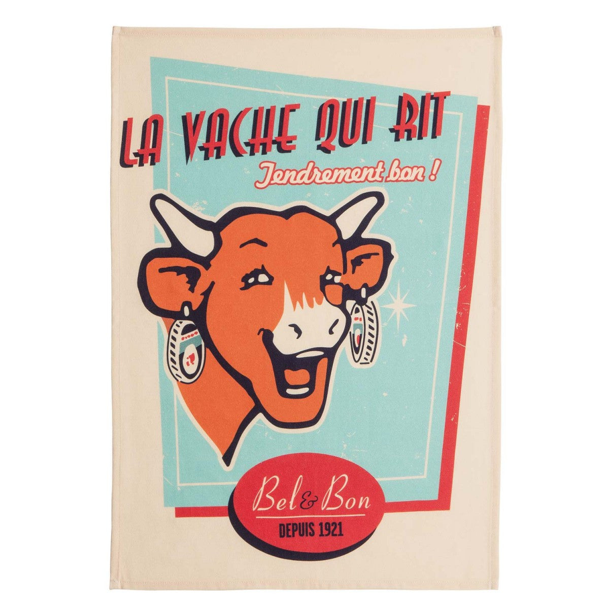 An image of Coucke Vqr "Rétro Vanille" Printed Kitchen Towel