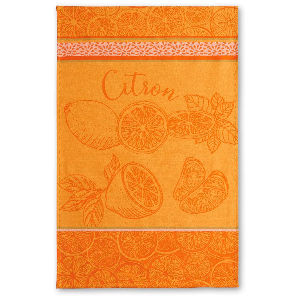An image of Coucke Citron Jacquard Tea Towel