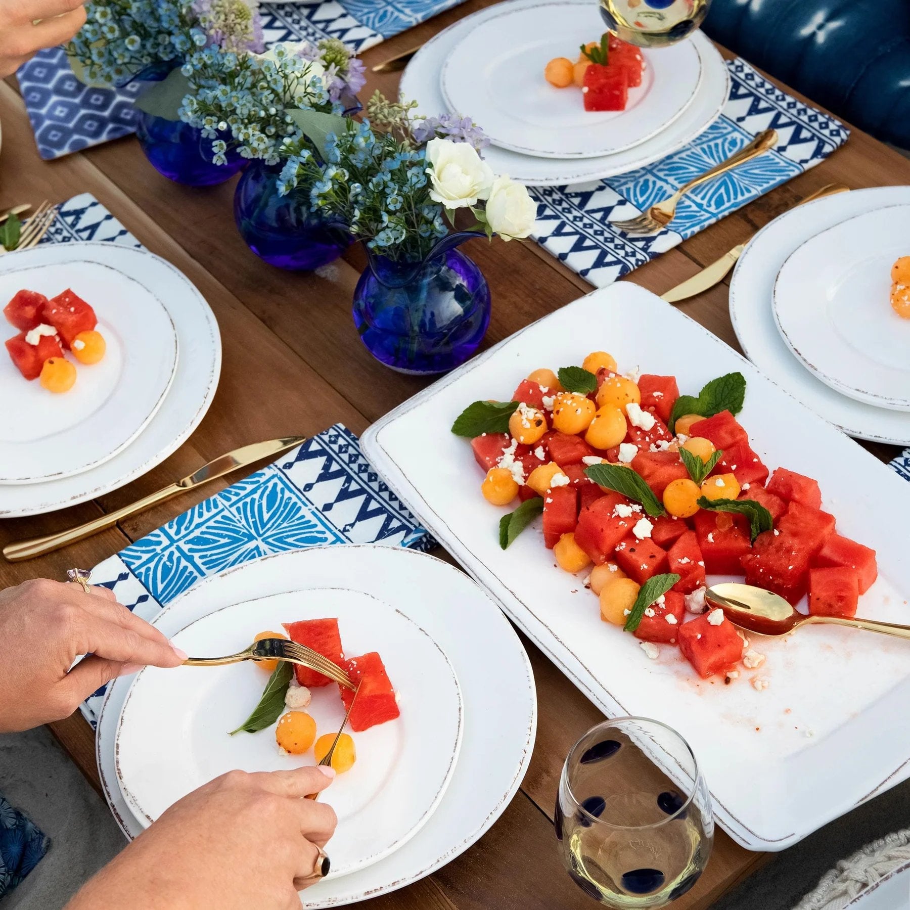 An image of Vietri Lastra Melamine Rectangular Platter