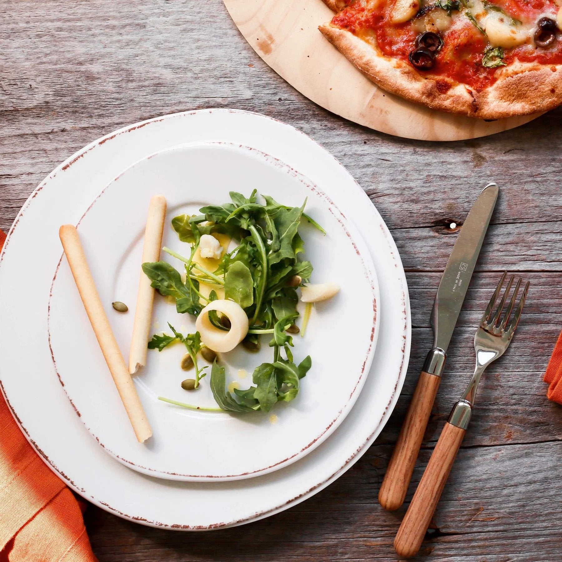 An image of Vietri Lastra Melamine Salad Plate