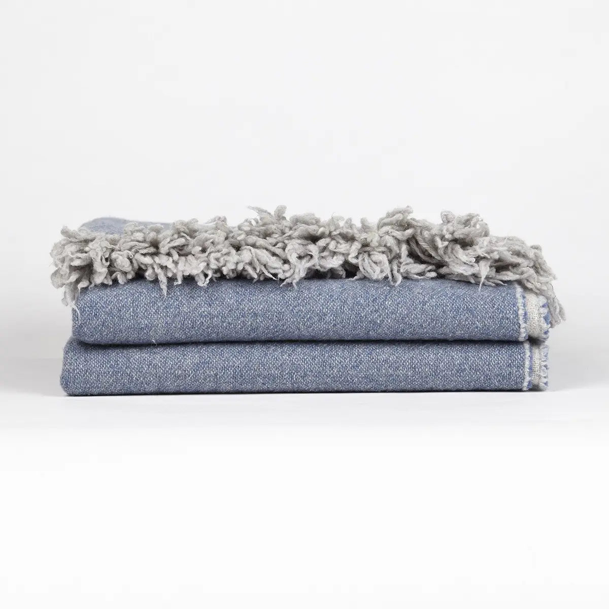 Marzotto Lab Dioniso merinos extrafine double face throw- Denim - 51 x 70in