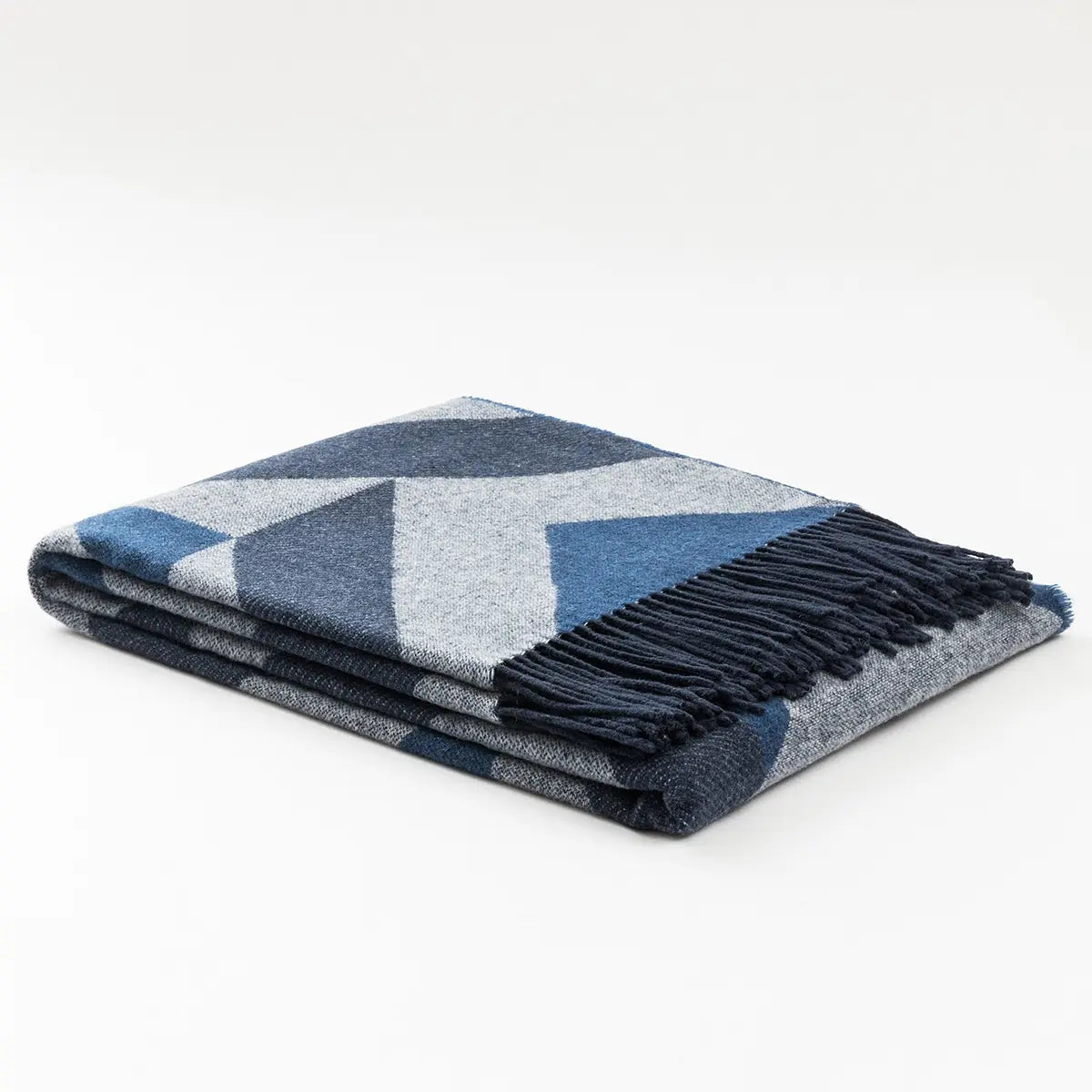 Marzotto Lab Lanerossi Green Label Astico geometrical design throw- Blue - 51 x 70in