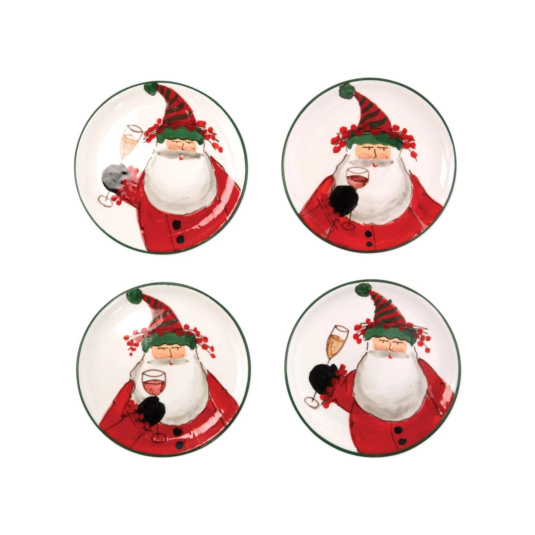 An image of Vietri Old St. Nick Cocktail Plates - Set Of 4