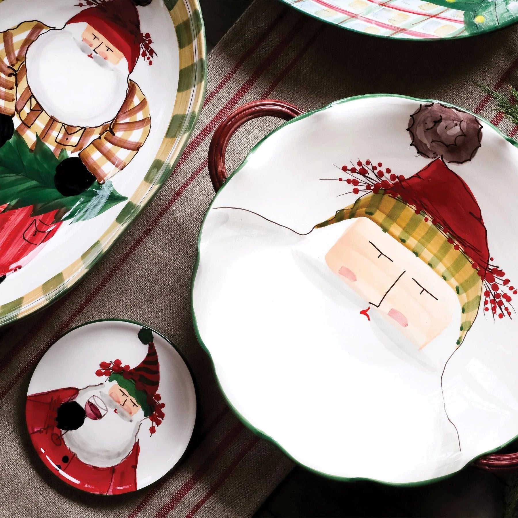 An image of Vietri Old St. Nick Cocktail Plates - Set Of 4